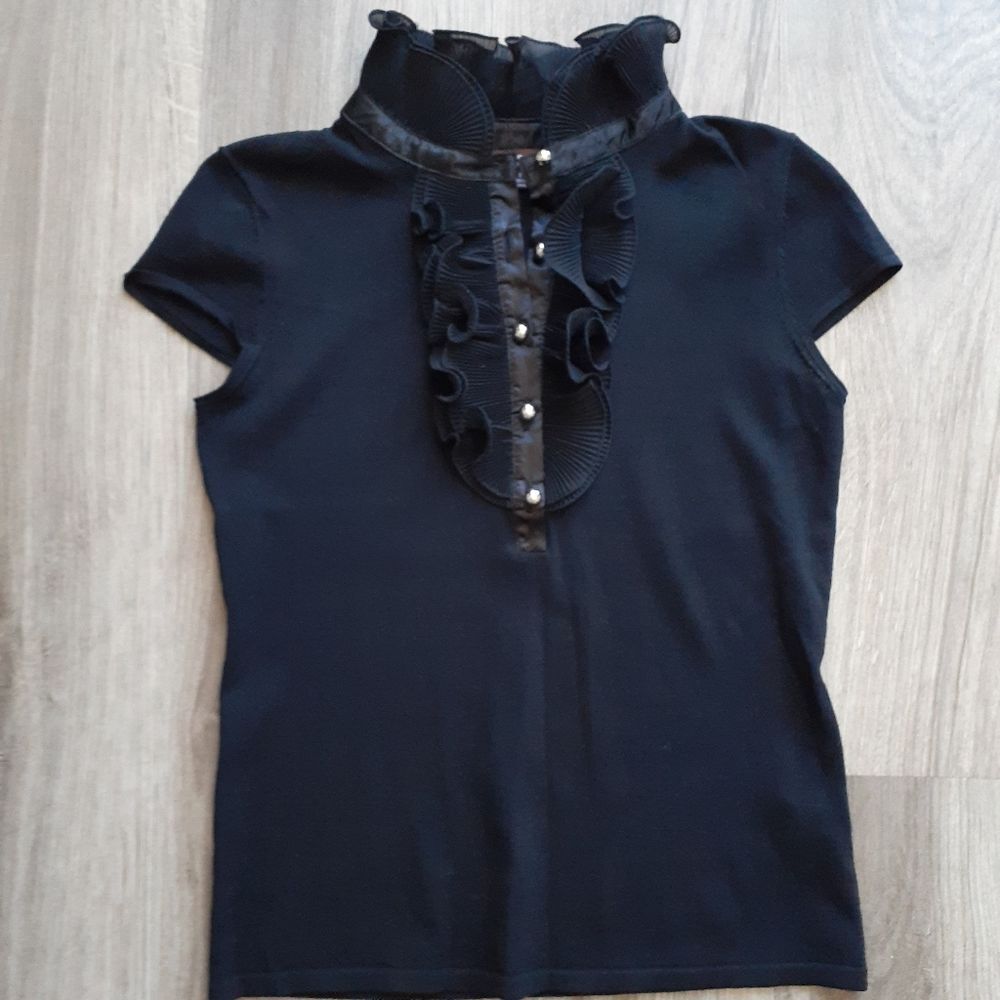 Black Dress Shirt- Adrienne Vittadini Small